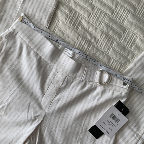 89th + Madison Millennium Pant Stripped Tapered Cropped Dress Pant - Picture 3 of 13